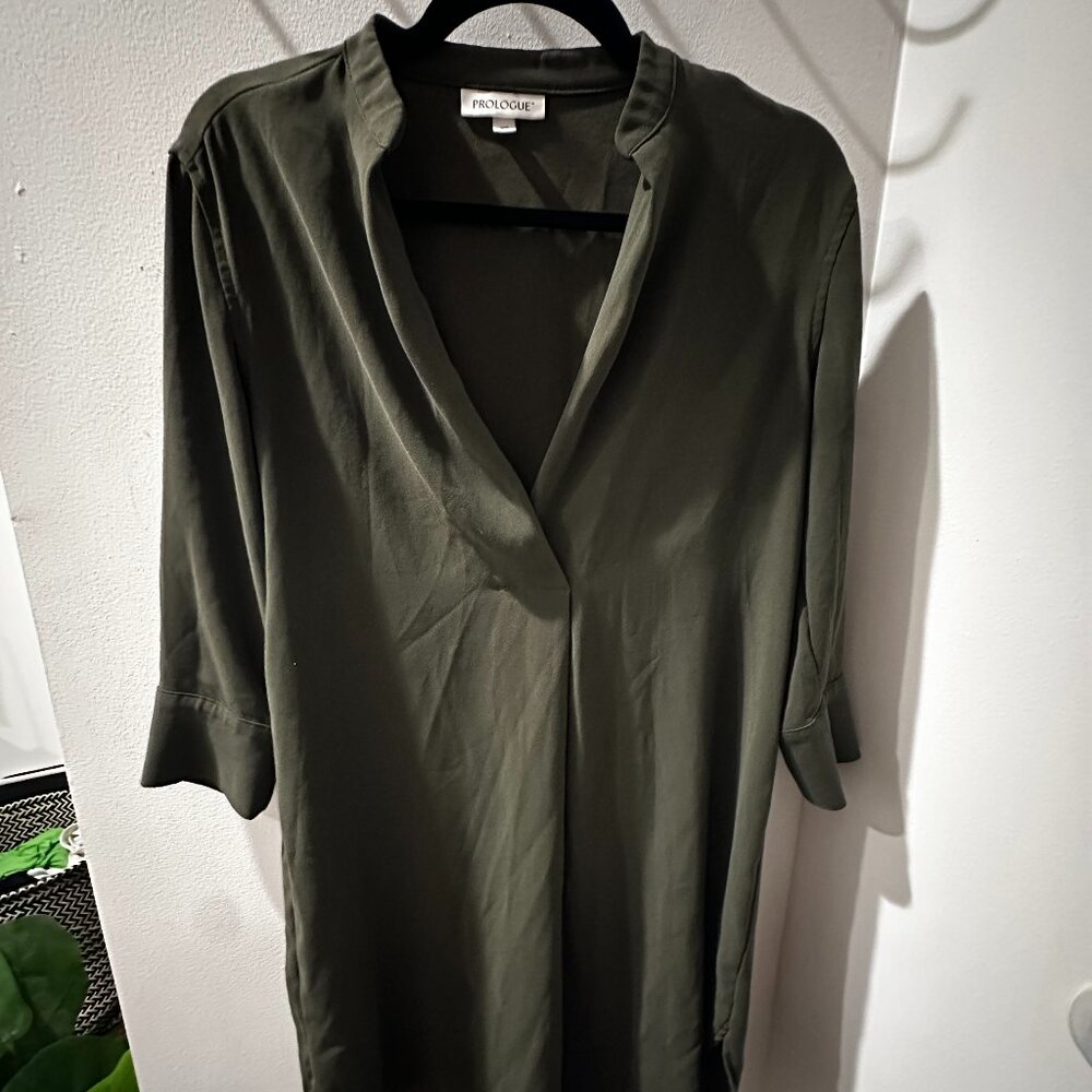 Olive Green Shift Dress by Prologue
